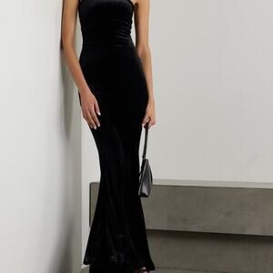 NORMA KAMALI Strapless Velvet Maxi Dress (sz L) NWT 398